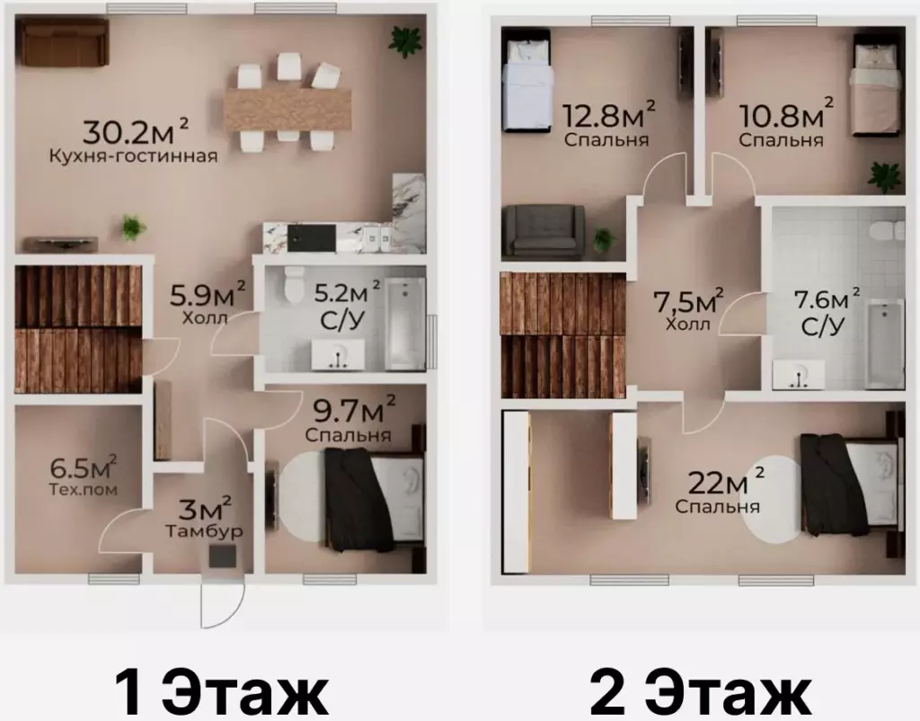 Планировка дома 142 м2